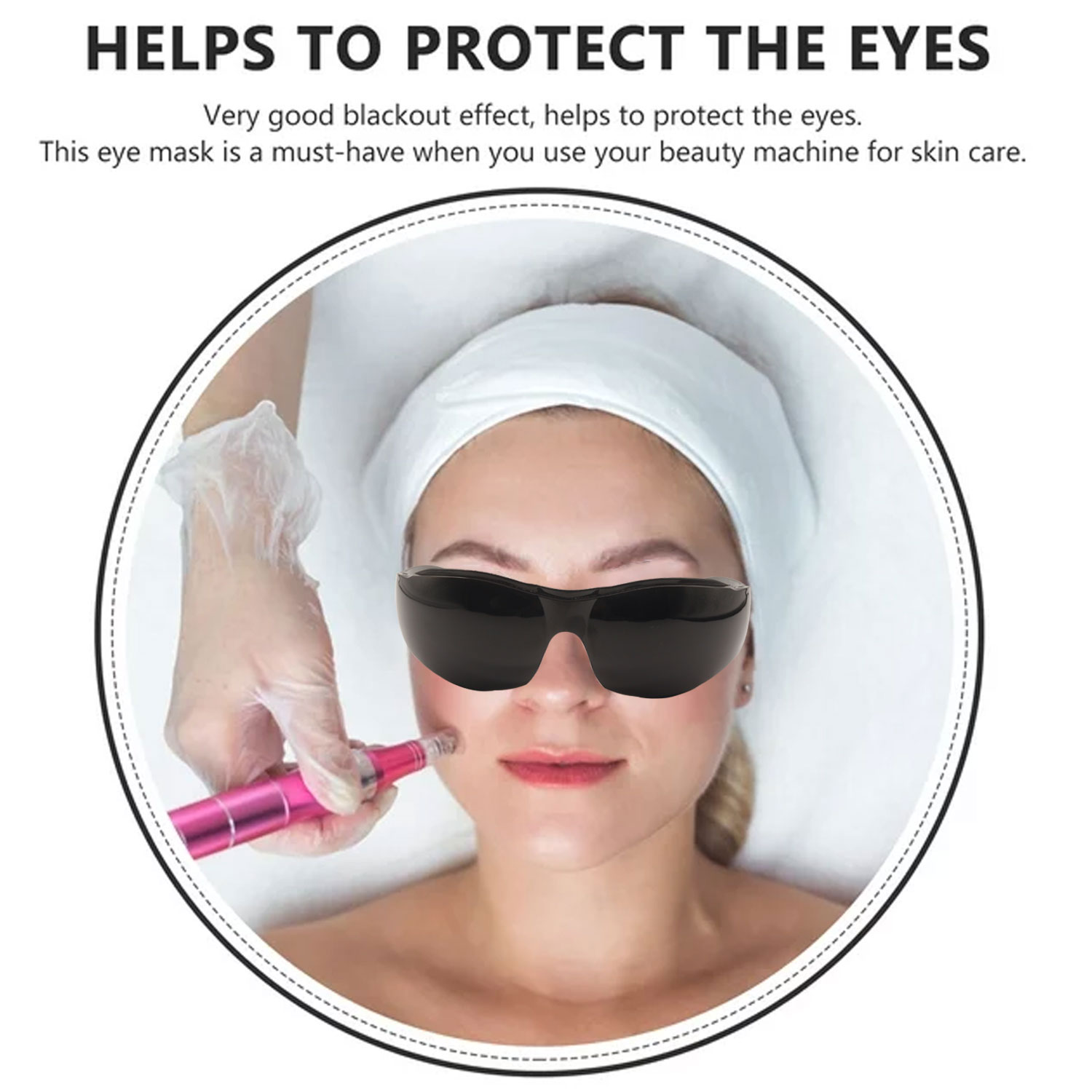Laser Safety Goggles - Preto Full Protection Goggles, Máscara de