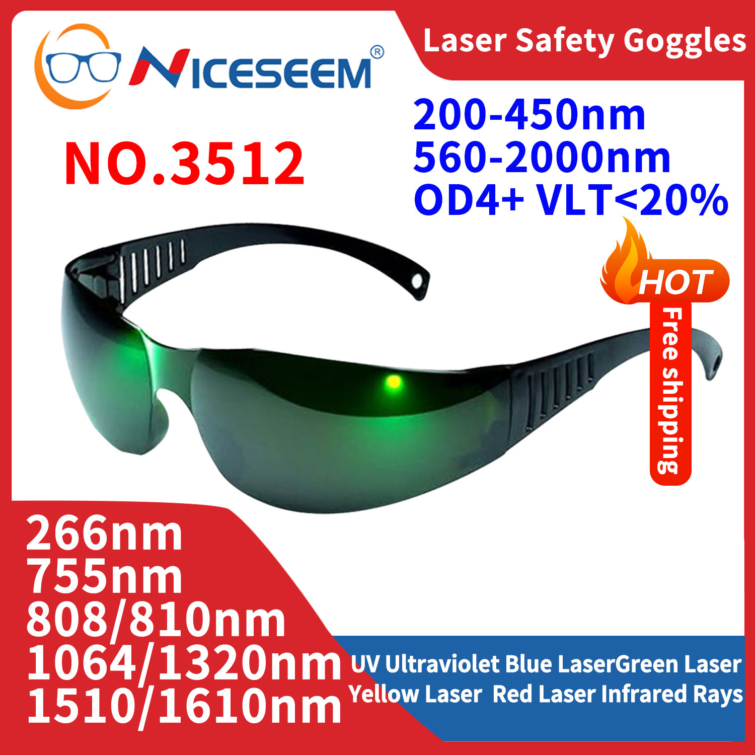 Laser Safety Goggles - Óculos de chumbo óculos de radiação