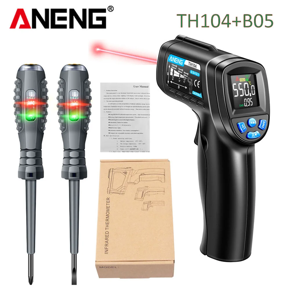 Industrial Laser Thermometer Gun - Termômetro Infravermelho Industrial com Laser Vermelho,