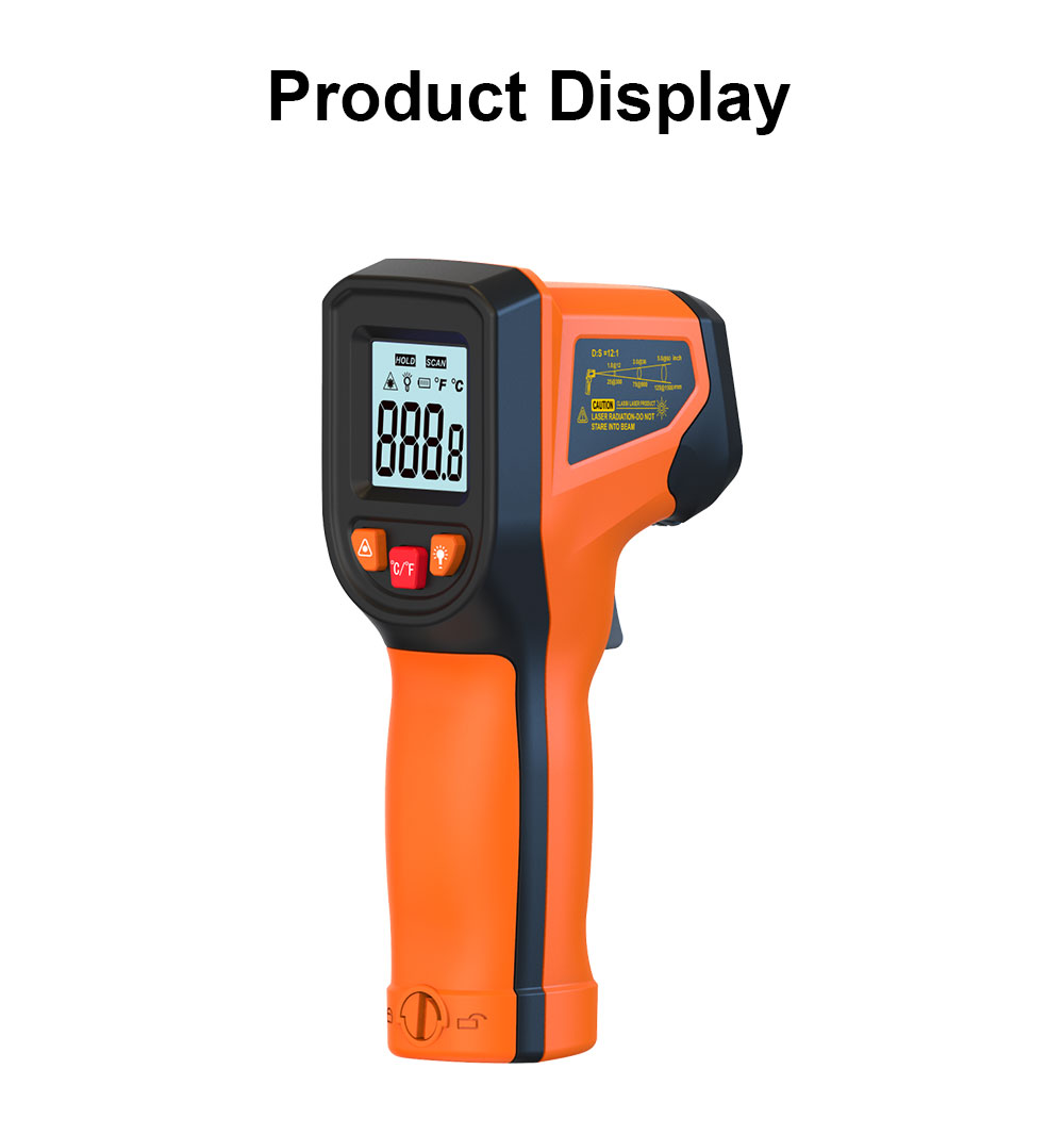 Industrial Laser Thermometer Gun - Termômetro Digital Infravermelho T600 T600A (-50°C)