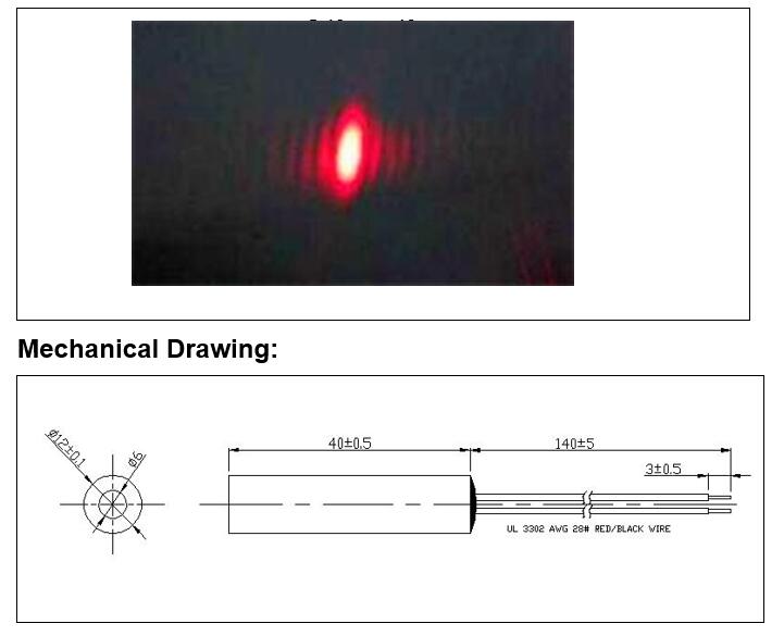 Industrial Laser Tag - D12x40mm 650nm 660nm 50mW 100mw 150mw