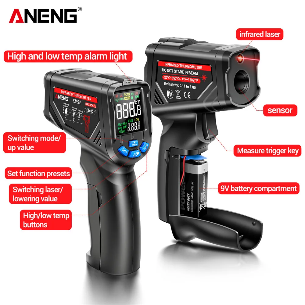Termovisor Digital Infravermel - Industrial Laser Thermometer Gun avaliação e preço