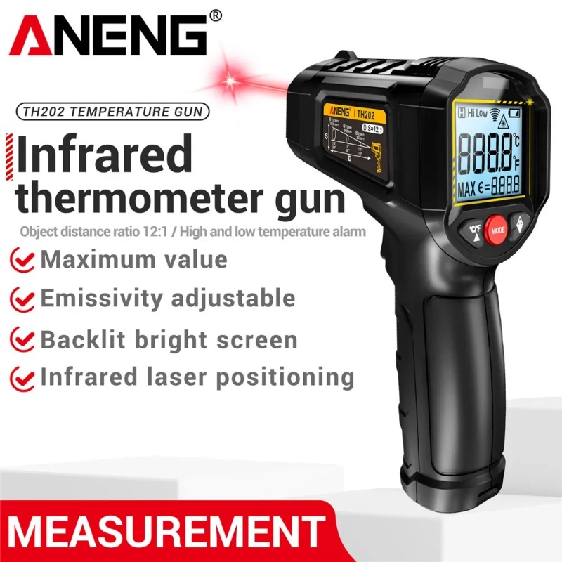 Aneng th202 termômetros portát - Industrial Laser Thermometer Gun avaliação e preço